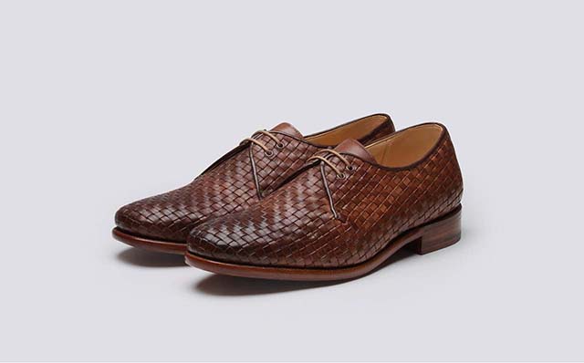 Grenson Shoe 7 Mens Derby Shoes in Brown Woven Leather GRS110898